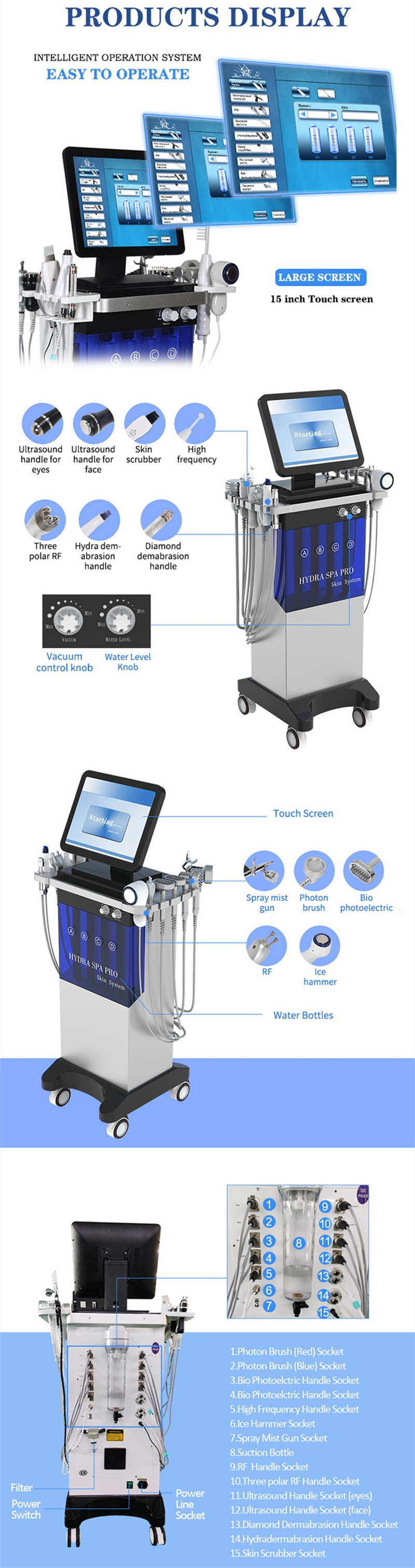 14 in 1 hydra facial dermabrasion machine