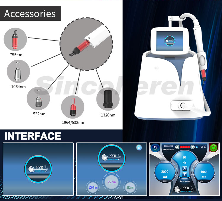 New Portable Pico Laser Tattoo Removal Skin Resurfacing Factory Machine