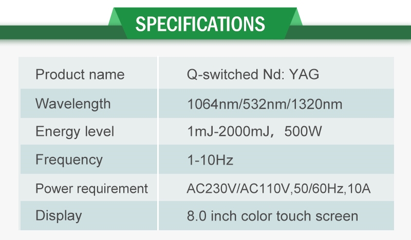 New Portable Q-Switche Nd Yag Laser Pigment Removal Machine