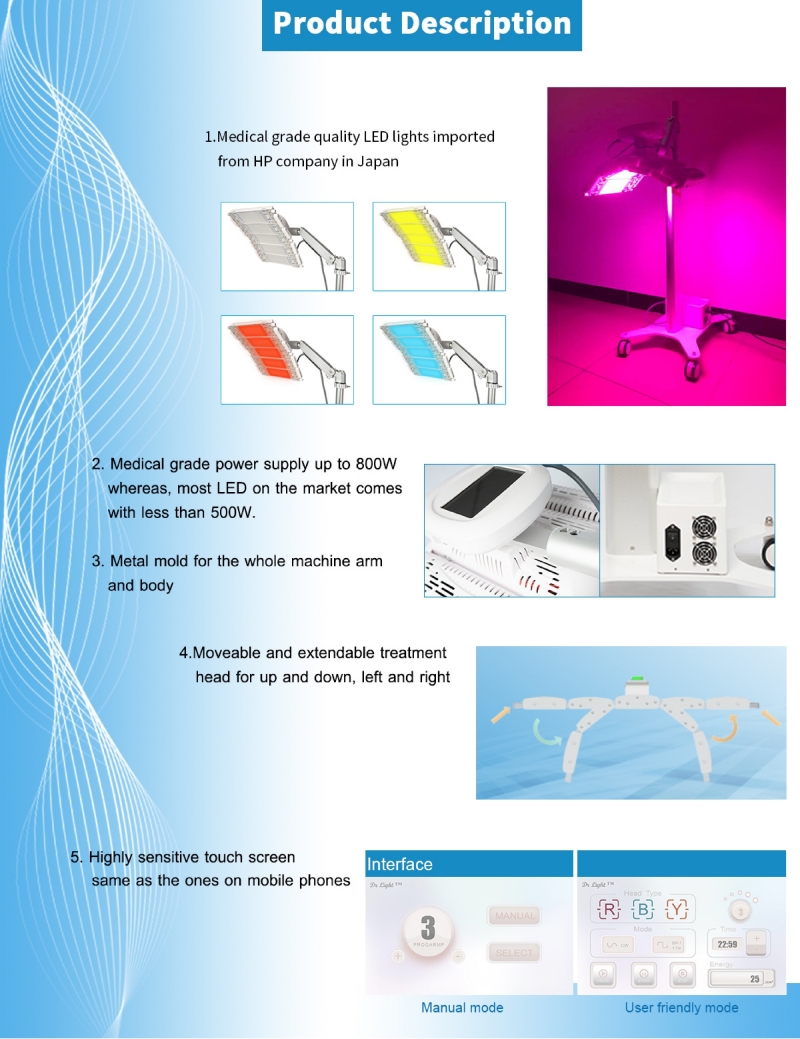 PDT LED Light Photodynamic Facial Skin Machine