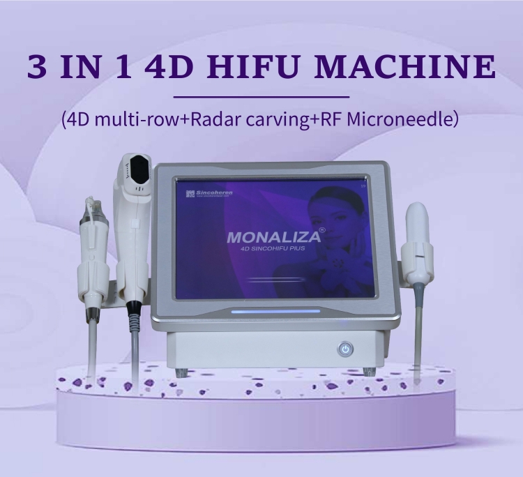 4D HIFU 3 In 1 Radar Carving RF Microneedle Lifting Machine