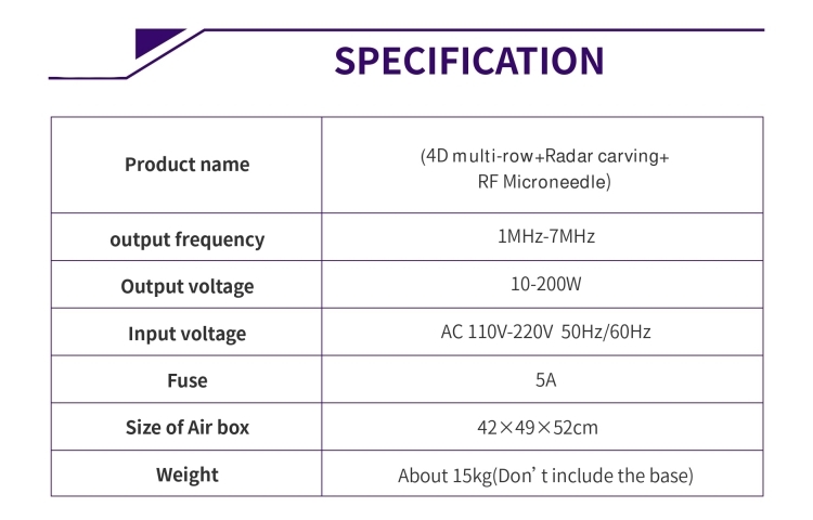 4D HIFU 3 In 1 Radar Carving RF Microneedle Lifting Machine