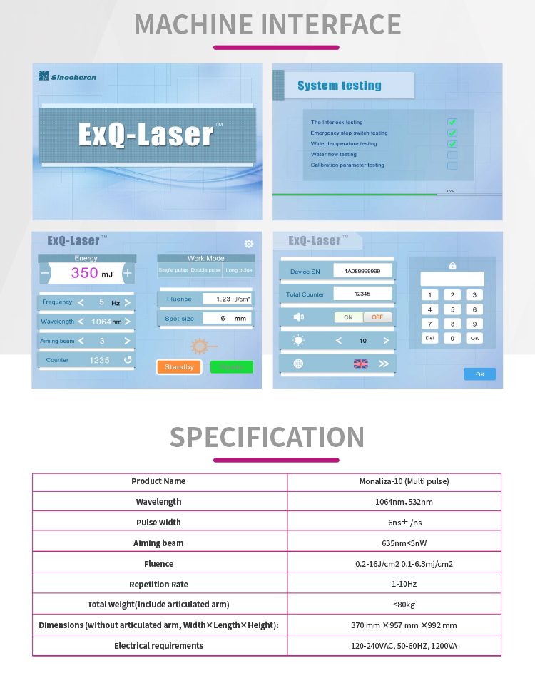 Multi Pulse Q-Switched Nd:YAG Laser Therapy Machine