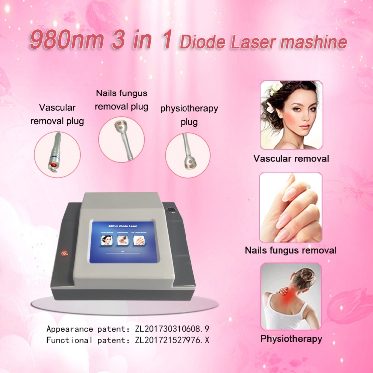 980nm Diode Laser Vascular Spider Vein Removal Machine