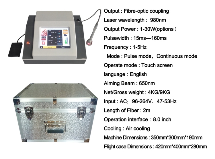 980nm Diode Laser Vascular Spider Vein Removal Machine