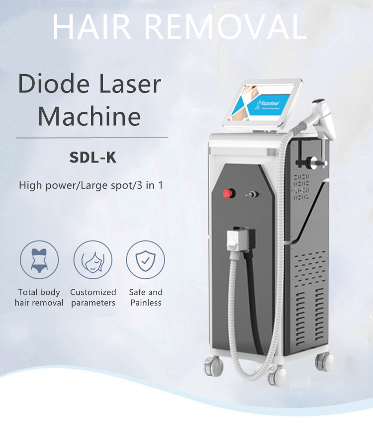 The diode laser machine is equipped with a cooling system to reduce discomfort during treatment. The diode laser machine is equipped with a cooling system to reduce discomfort during treatment.
