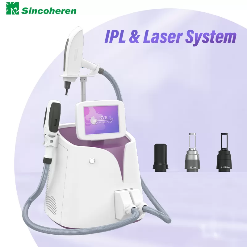 2 in 1 IPL & ND YAG Laser Skin Rejuvenation Tattoo Hair Removal Machine