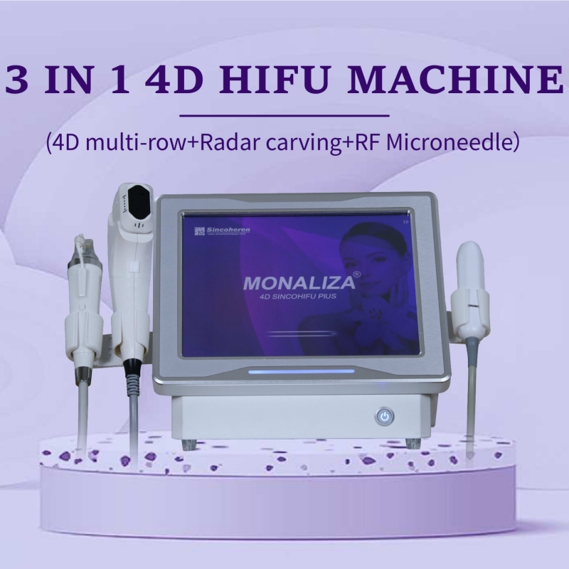 4D HIFU 3 In 1 Radar Carving RF Microneedle Lifting Machine